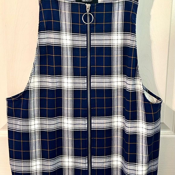 (NWOT) Forever 21 Blue and Yellow Plaid Dress - Picture 2 of 6